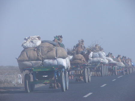 traders on way to festival